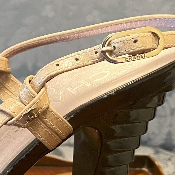 💯Authentic CHANEL Pink/Black Glitter Slingbacks - Size 37 - Picture 12 of 15